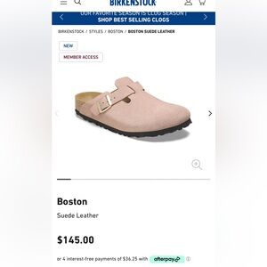 Pink Suede Birkenstock Boston